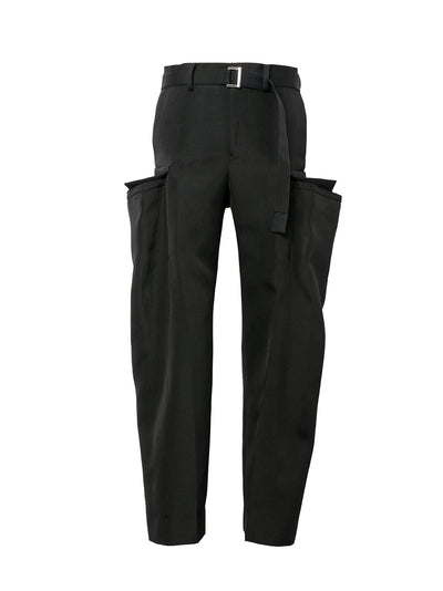Double-Faced Silk Cotton Pants Black