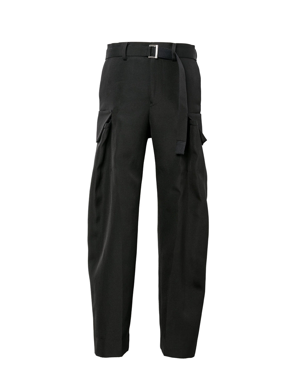 Double-Faced Silk Cotton Pants Black