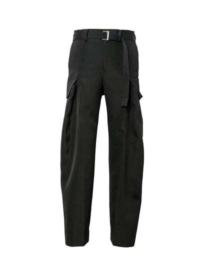 Double-Faced Silk Cotton Pants Black