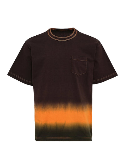 Garment Dye Cotton Jersey T-Shirt Brown