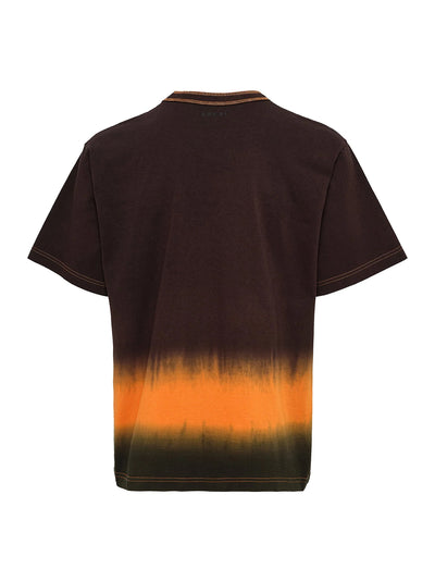 Garment Dye Cotton Jersey T-Shirt Brown