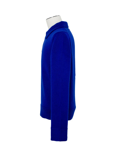 Wool Knit Pullover Blue
