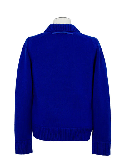 Wool Knit Pullover Blue