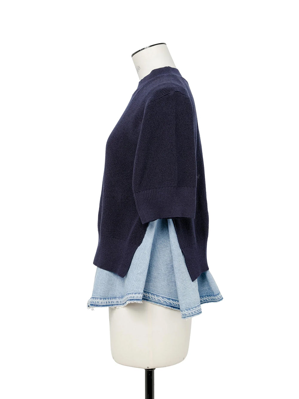 Denim X Knit Pullover Navy × L/Blue
