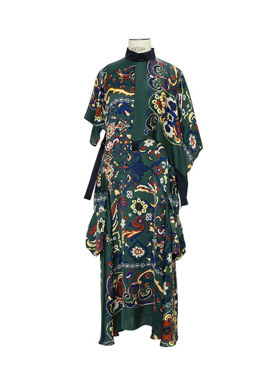 Floral Print Dress Green