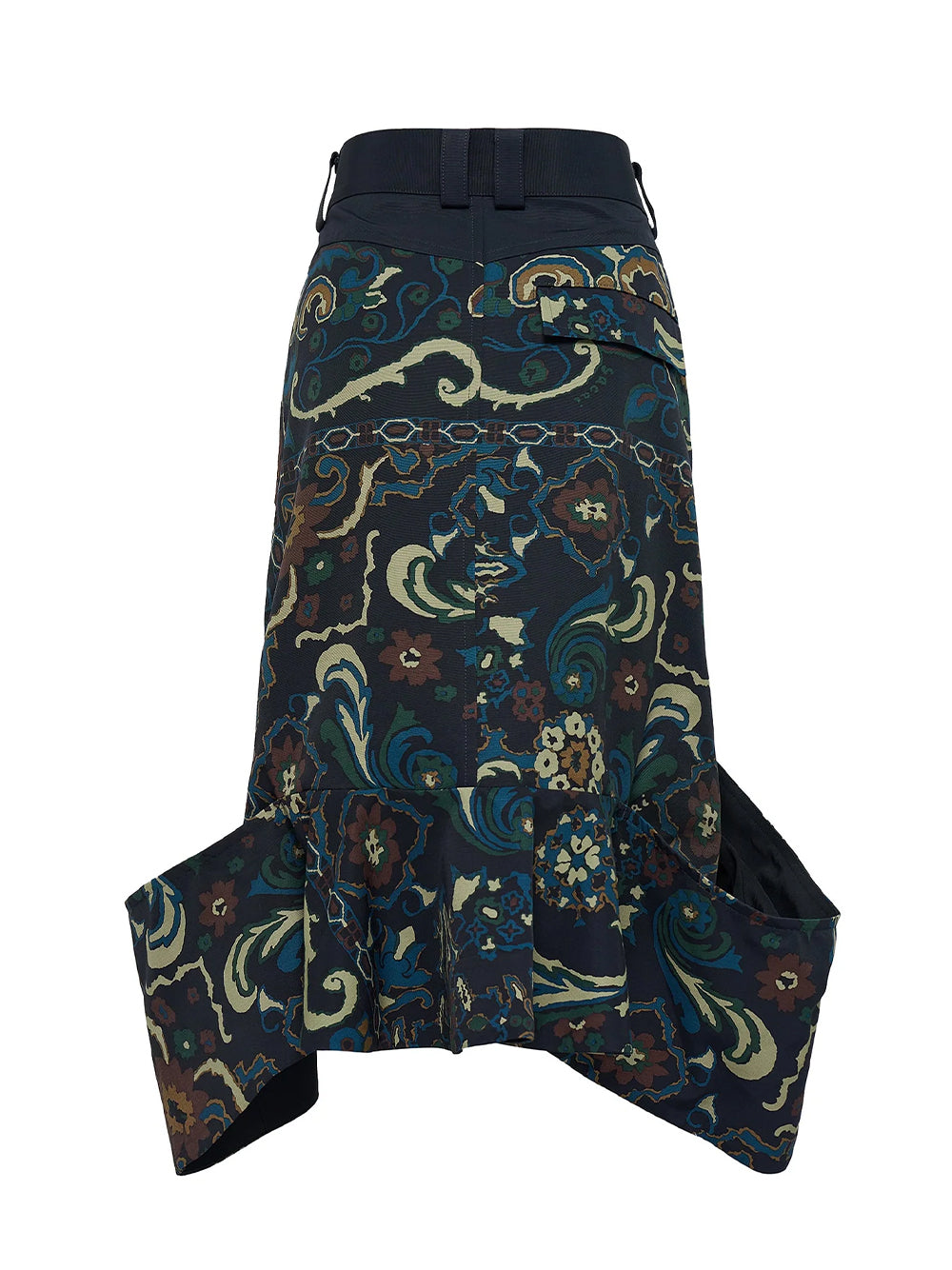 Floral Print Skirt Navy
