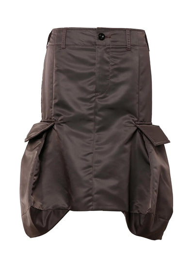 Nylon Twill Skirt Brown