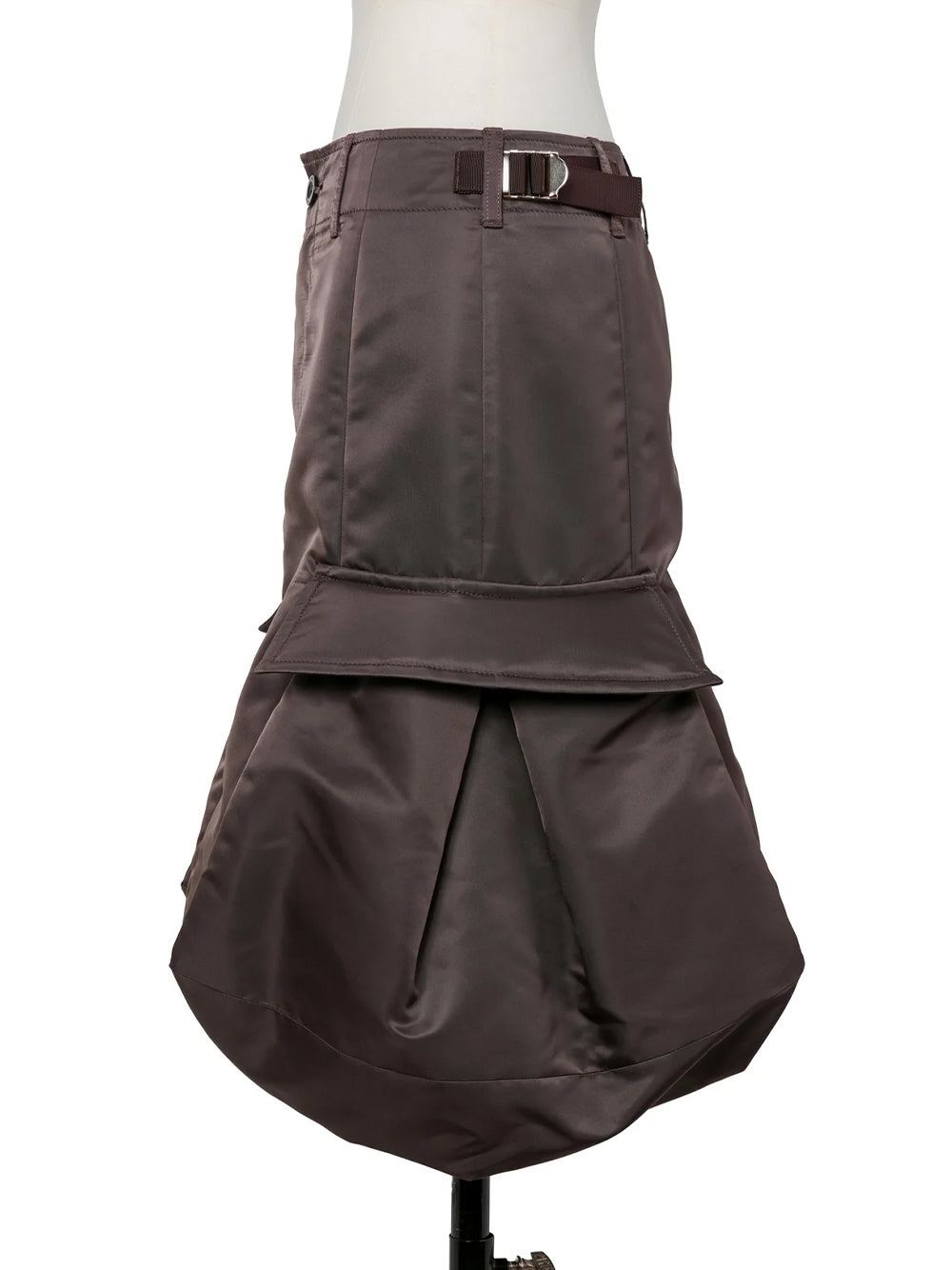 Nylon Twill Skirt Brown