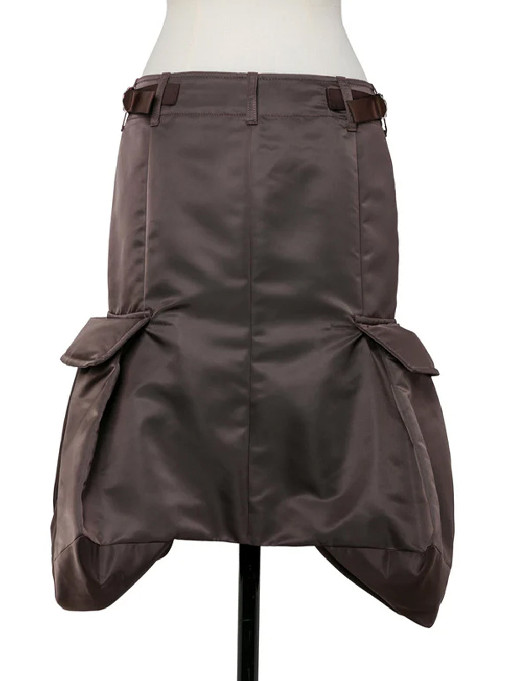 Nylon Twill Skirt Brown
