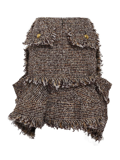 Tweed Skirt Brown