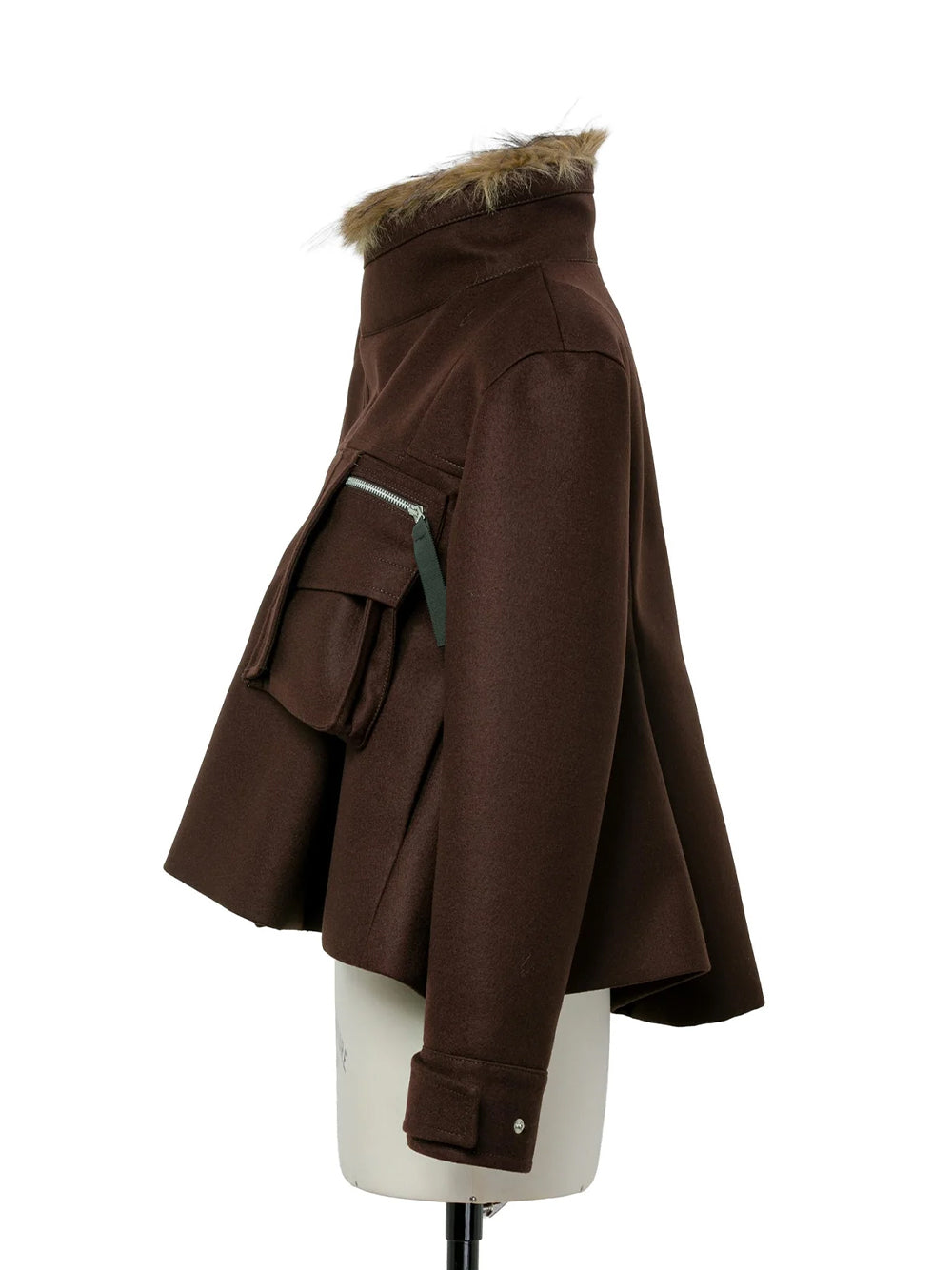 Wool Melton Blouson Brown