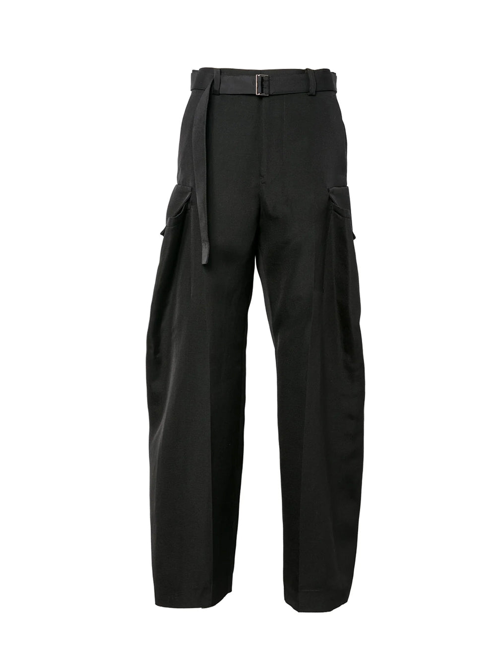 Double-Faced Silk Cotton Pants Black