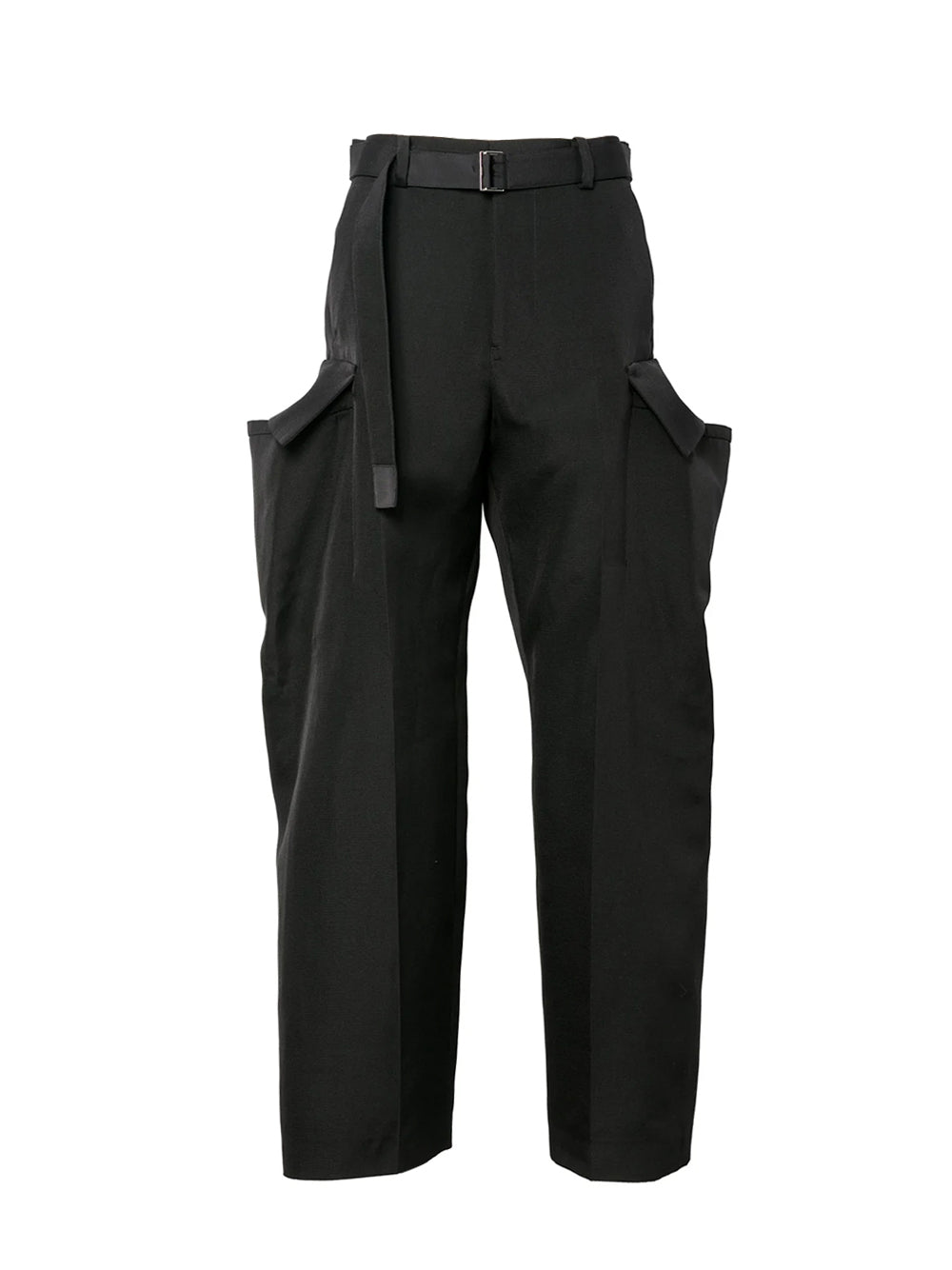 Double-Faced Silk Cotton Pants Black