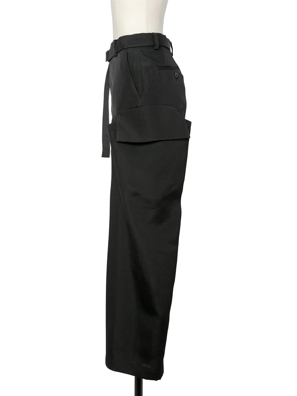 Double-Faced Silk Cotton Pants Black