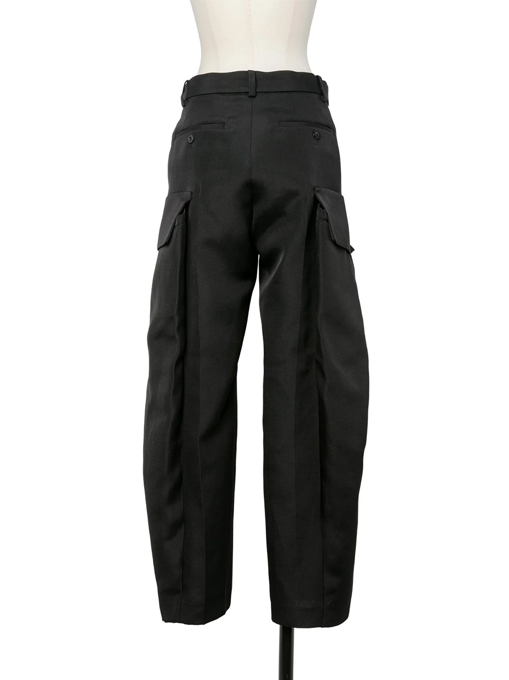 Double-Faced Silk Cotton Pants Black