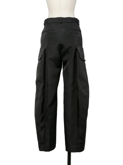 Double-Faced Silk Cotton Pants Black