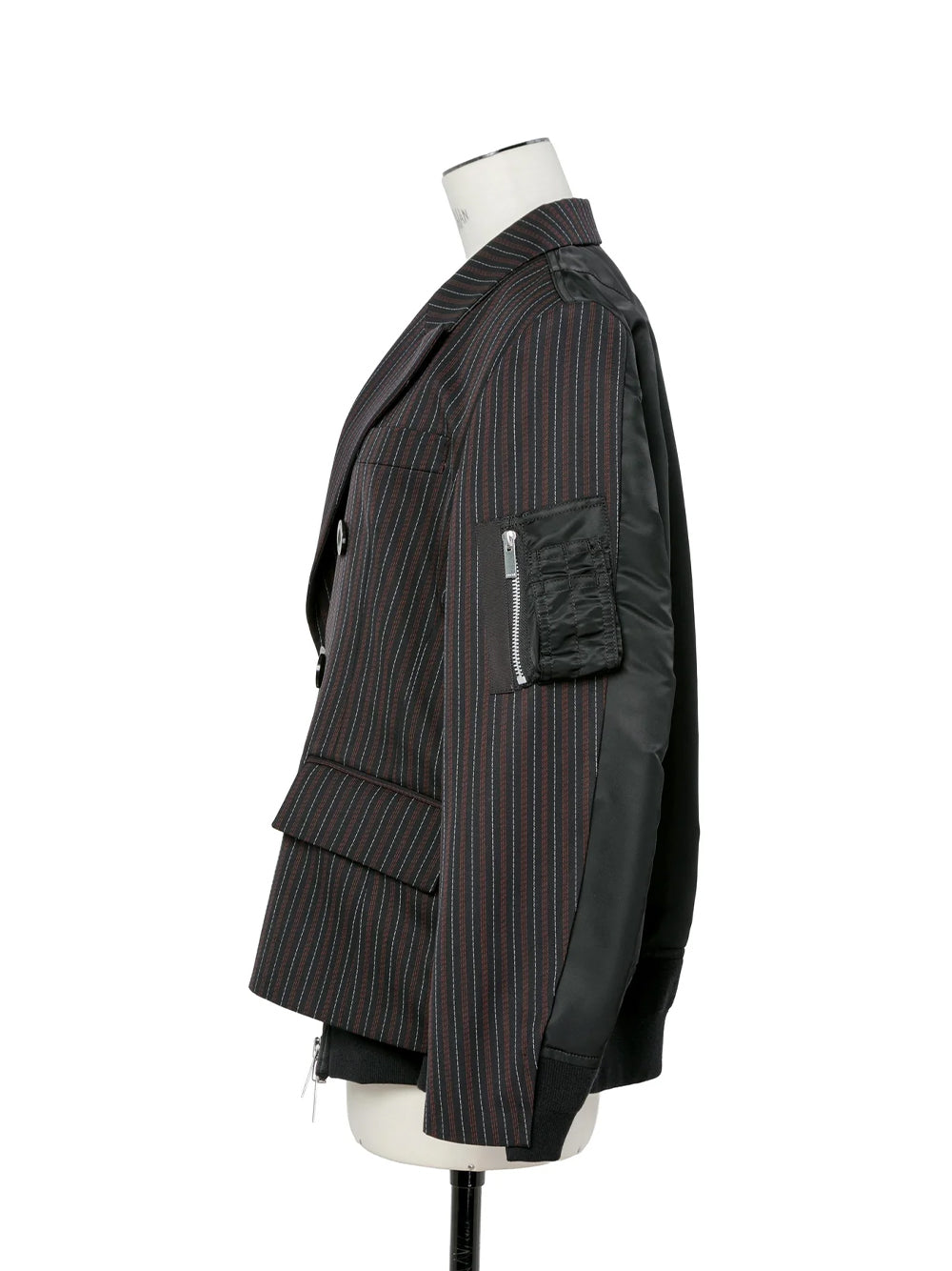 Stripe Doeskinxnylon Twill Jac Black
