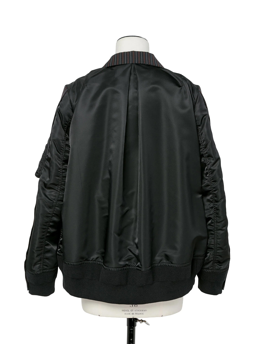 Stripe Doeskinxnylon Twill Jac Black