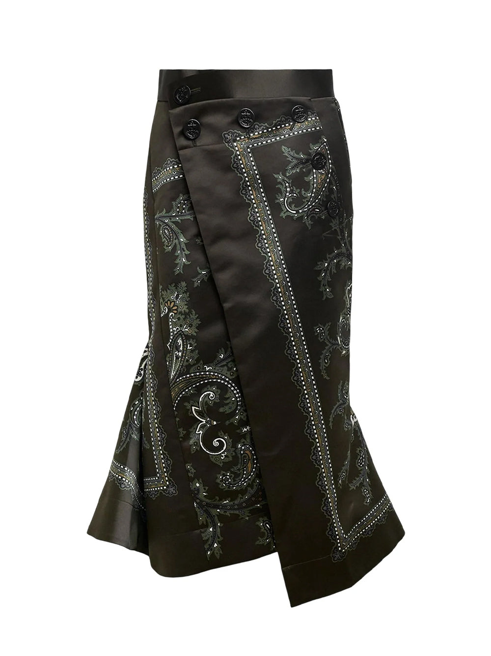 Paisley Print Skirt Khaki