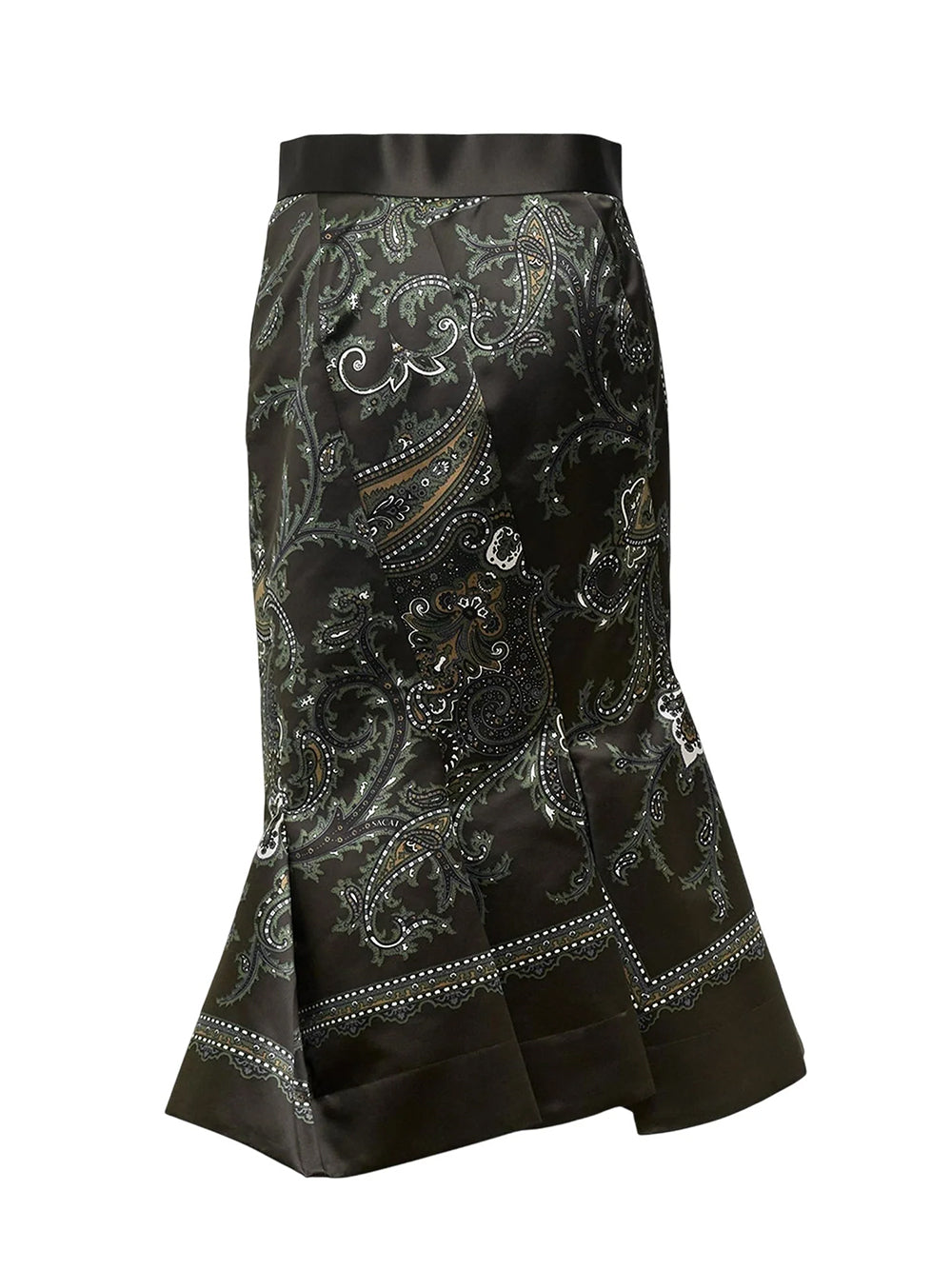 Paisley Print Skirt Khaki