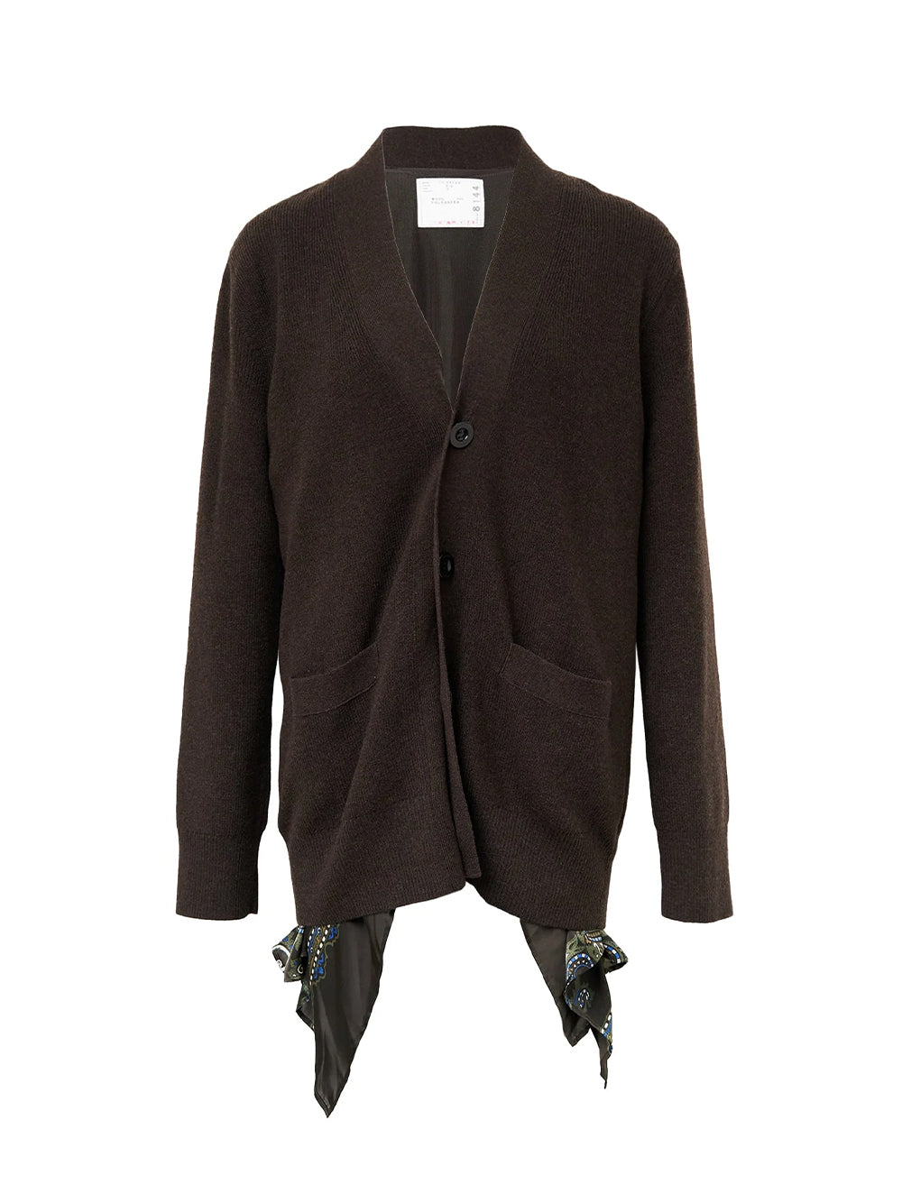 Paisley Print X Wool Knit Cardigan Brown×Khaki