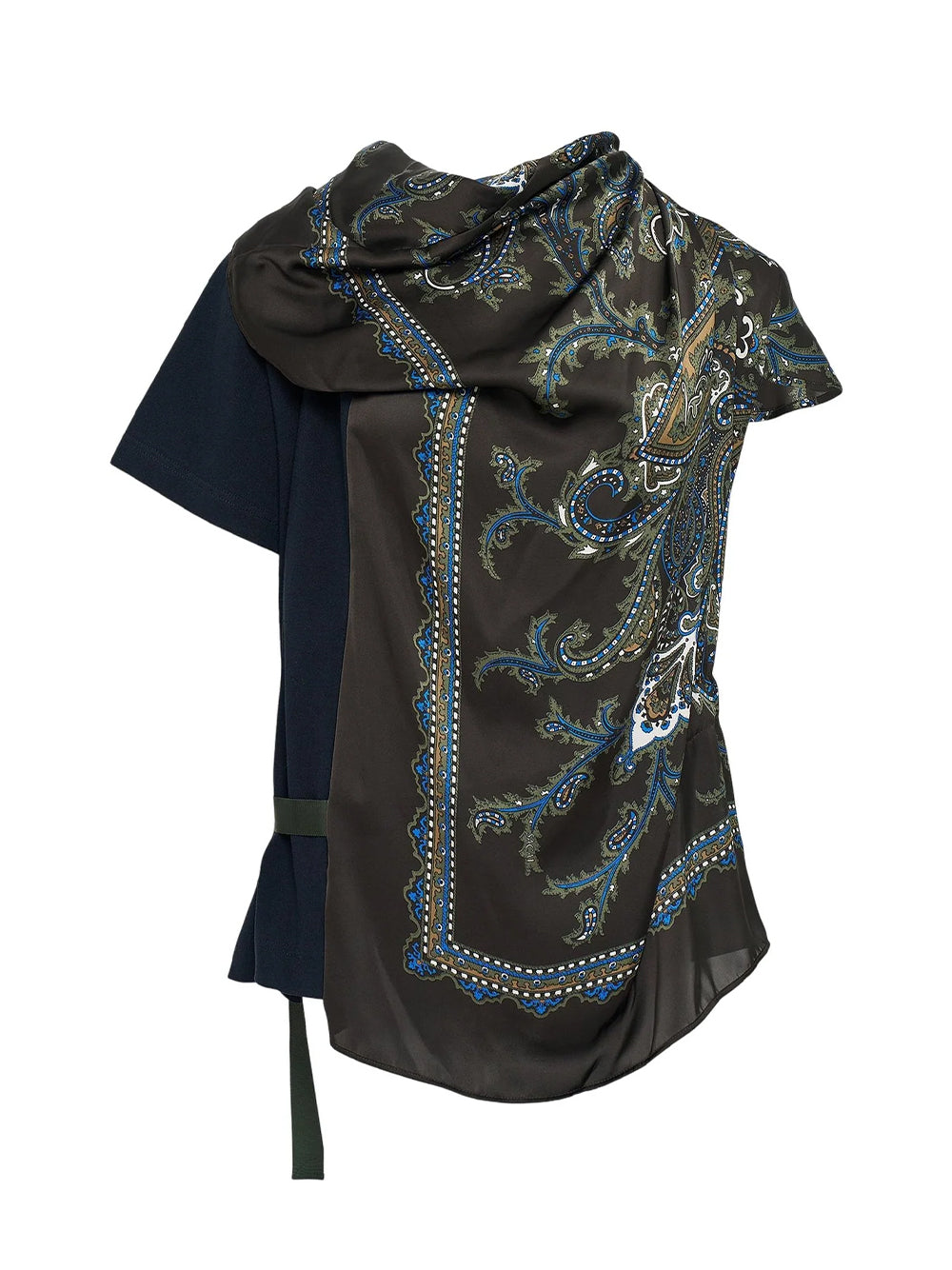 Paisley Printxcotton Jersey T Navyxkhaki