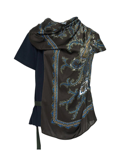Paisley Printxcotton Jersey T Navyxkhaki