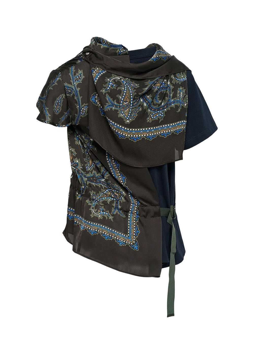 Paisley Printxcotton Jersey T Navyxkhaki