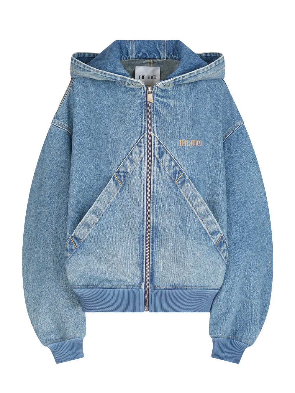Denim Bomber Jacket in Sky Blue