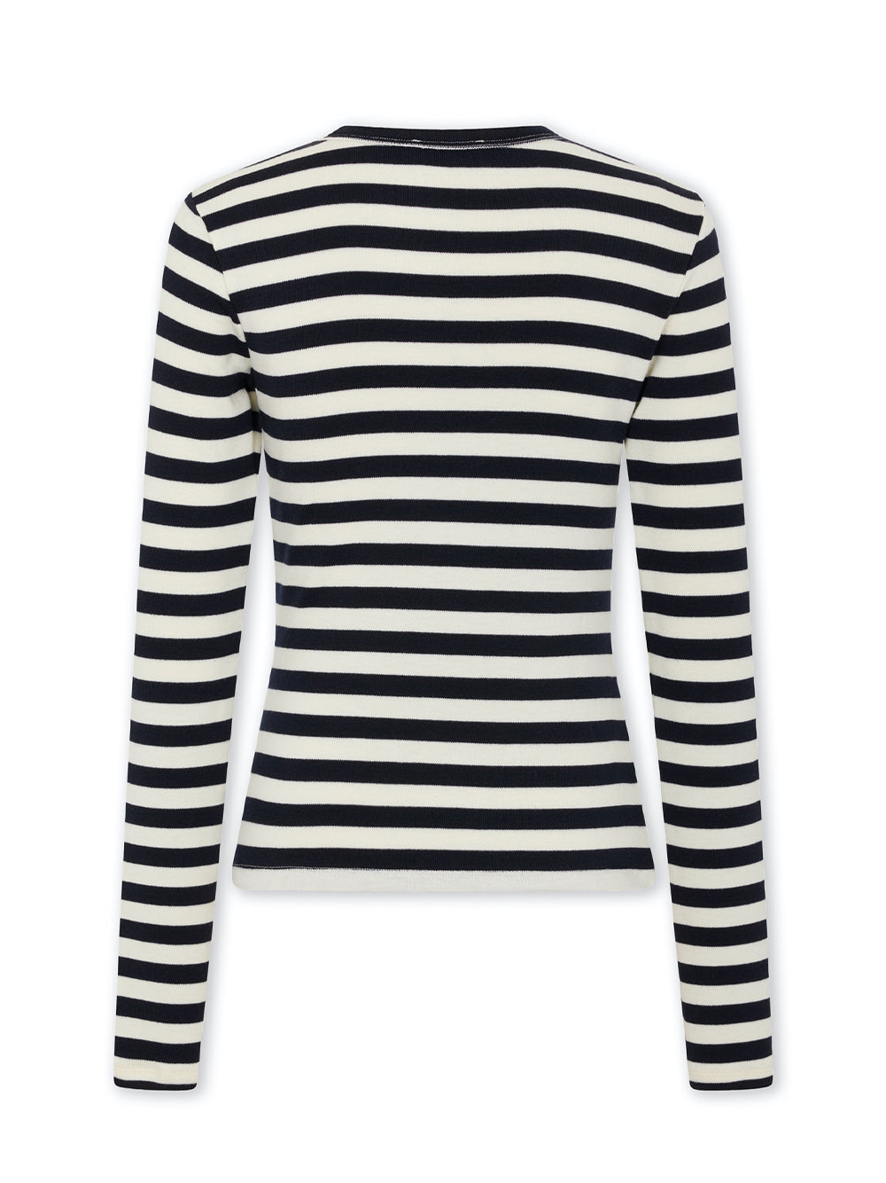 Striped Button Top (Navy/Cream)