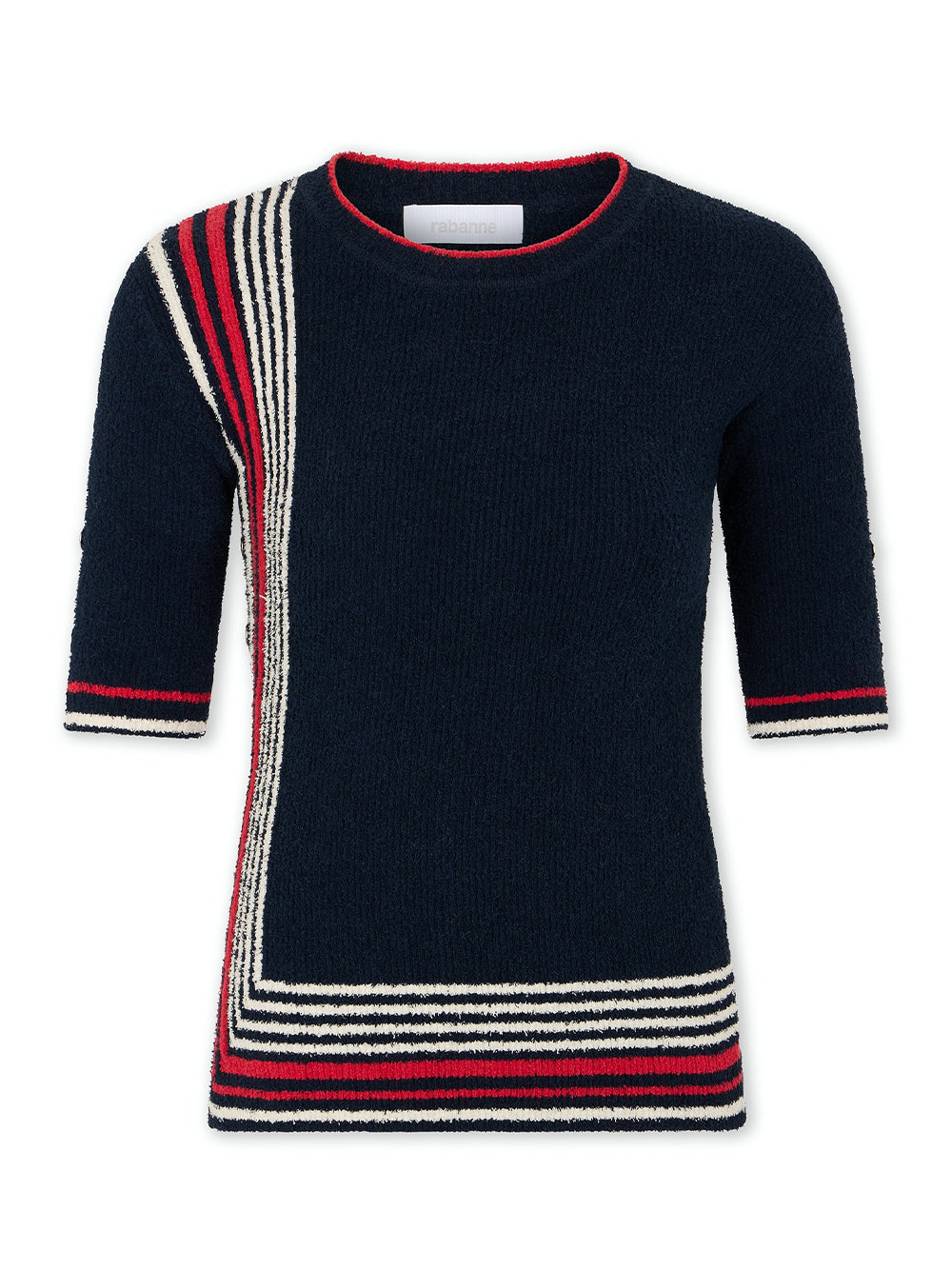 Terry Jersey Top (Ecru/Red/Navy)