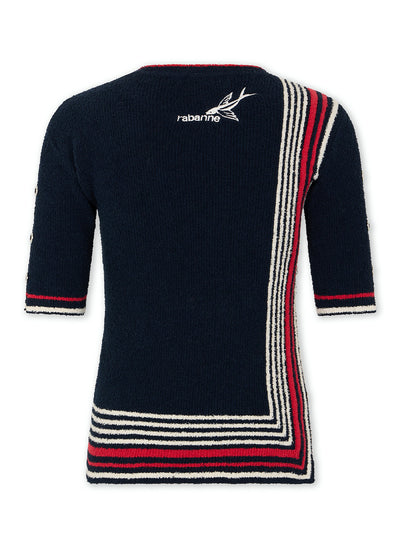Terry Jersey Top (Ecru/Red/Navy)