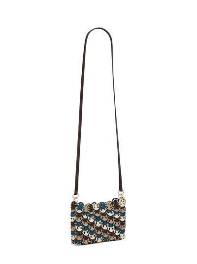 Sac A Main Cuir Mix Light Gold Blue Brown