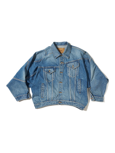 Distorted Cutting Denim Jacket Indigo