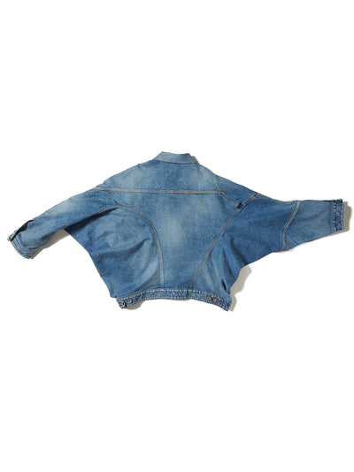 Distorted Cutting Denim Jacket Indigo