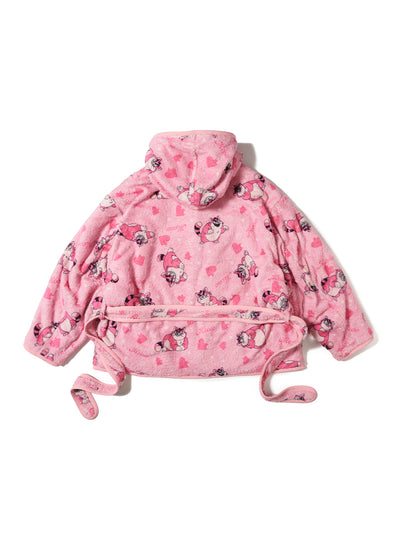 Cartoon Print Blanket Coat Pink