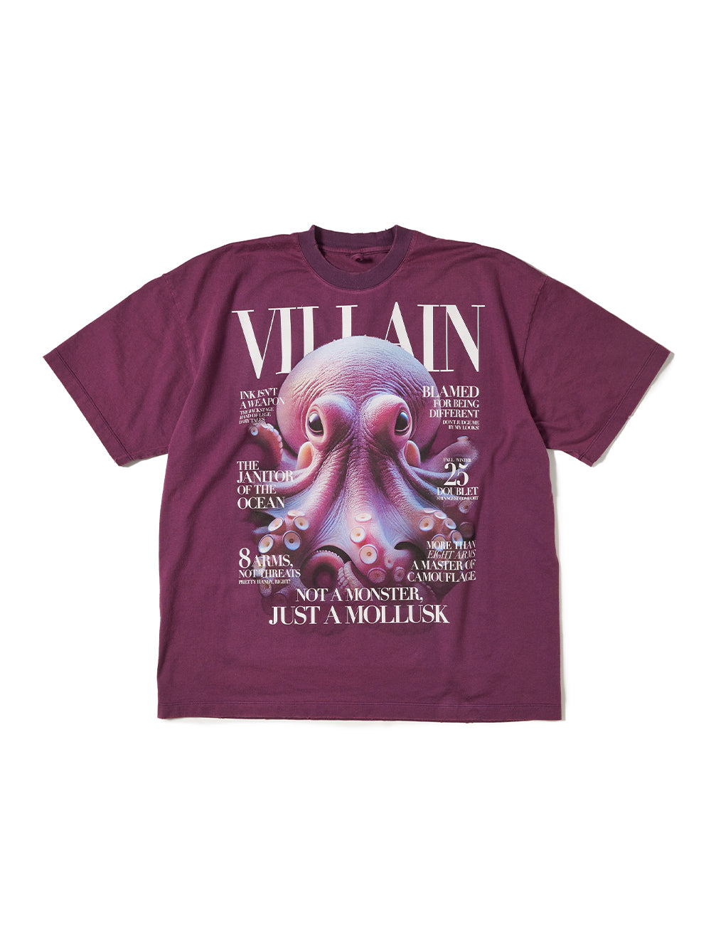 Villain Cover Print T-Shirt Purple