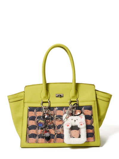 Brew-Dyed Leather "Ita" Bag Green Tee