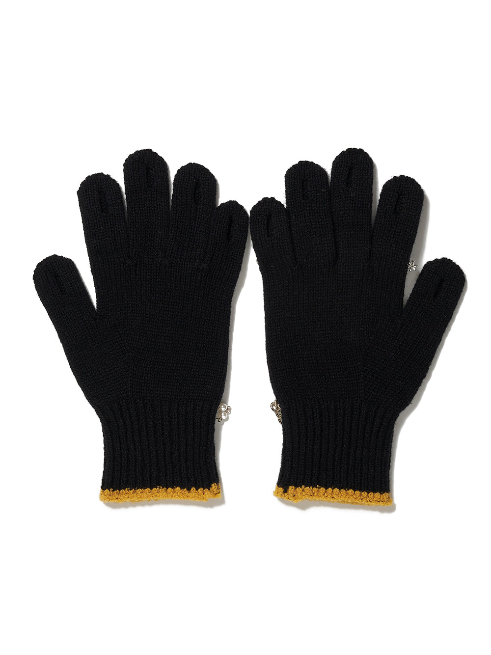 Knit Gloves With Rings Black