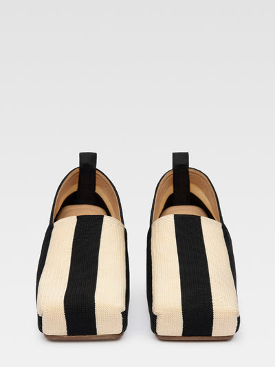 Les Espadrilles Carre (Beige/Black)