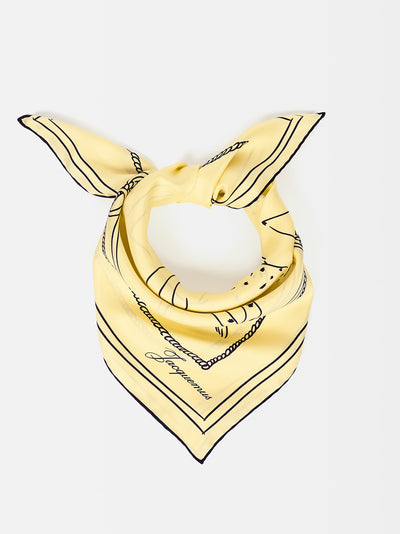 Le Foulard Dalmatien Print Dog (Pale Yellow)