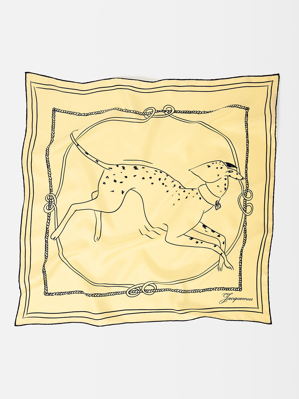 Le Foulard Dalmatien Print Dog (Pale Yellow)