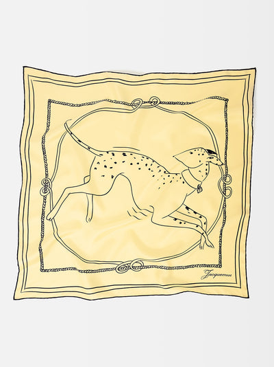 Le Foulard Dalmatien Print Dog (Pale Yellow)
