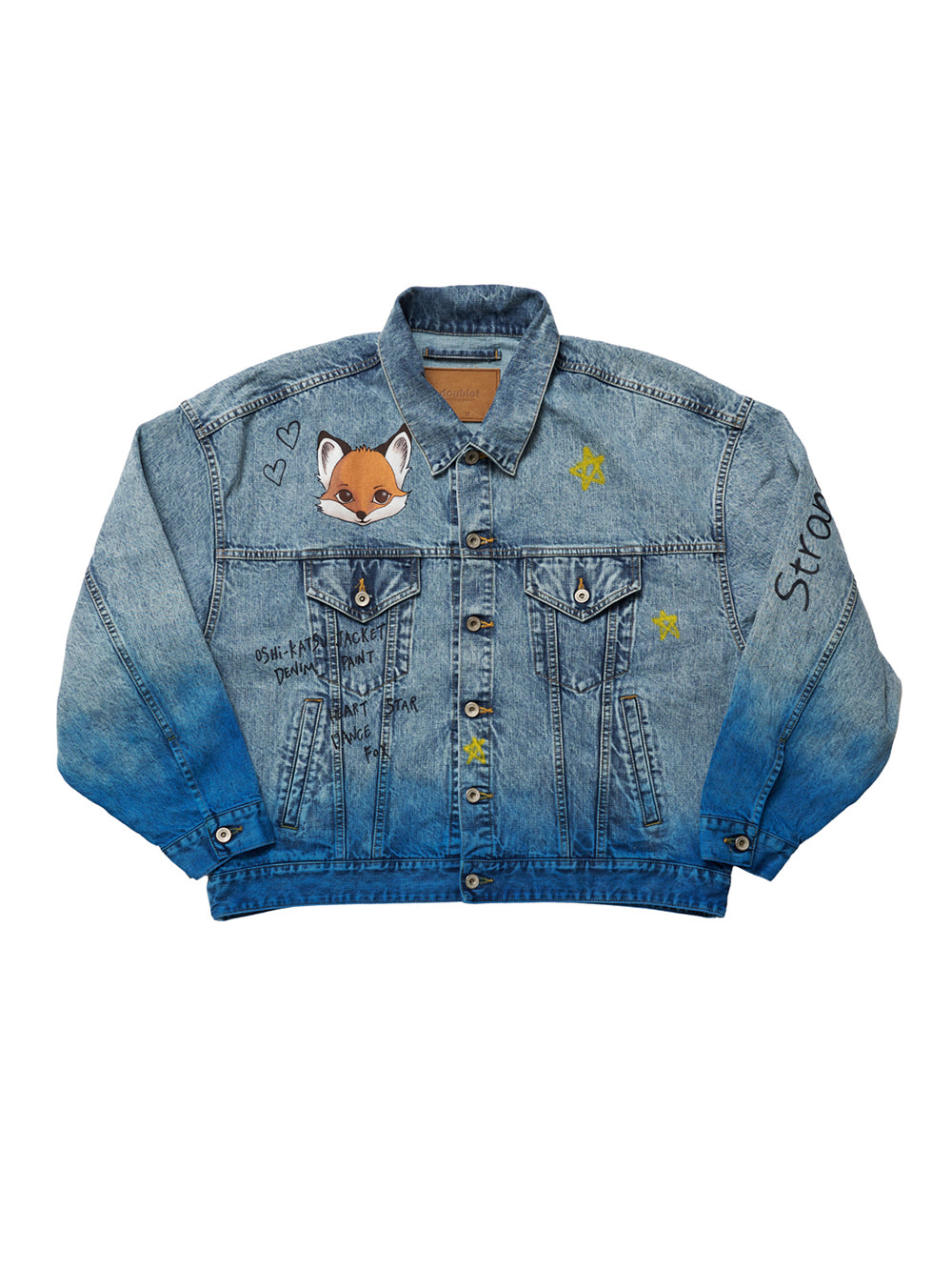 Anime Hand-Painting Denim Jacket Blue