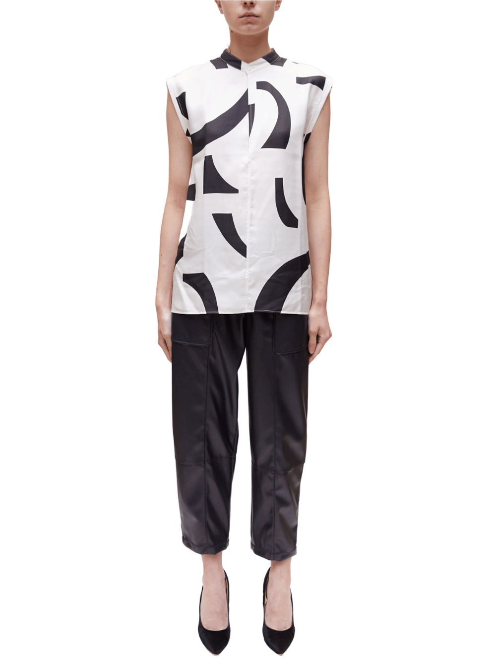 Abstract Tile Sl Blouse