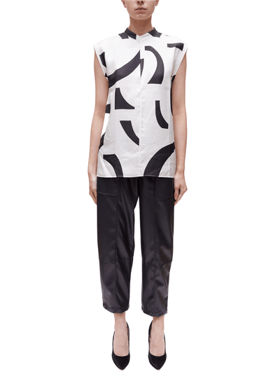 Abstract Tile Sl Blouse