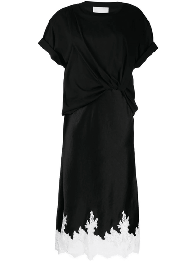 3.1-Phillip-Lim-Draped-T-Shirt-Slip-Combo-Dress-Black-1