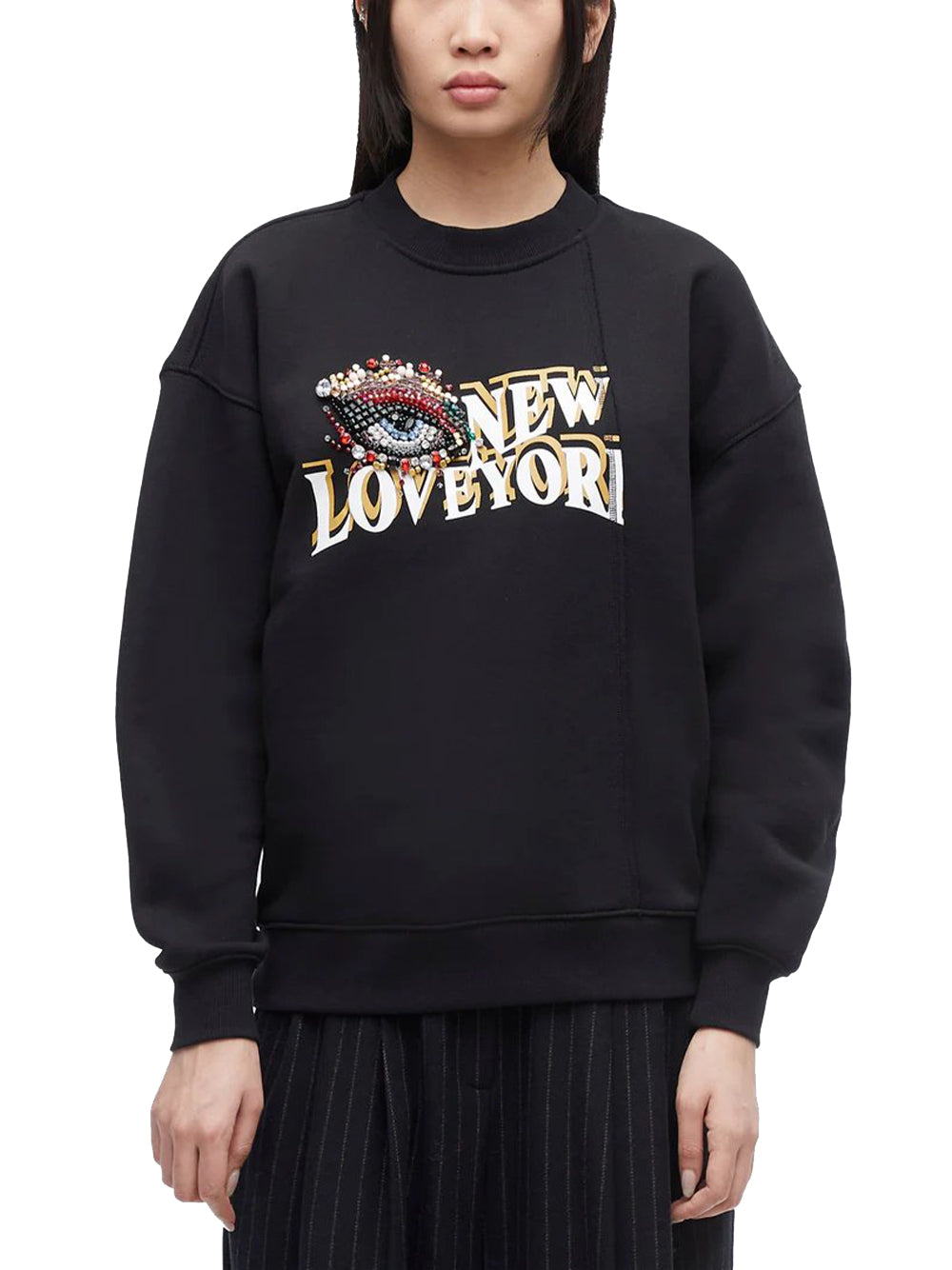 Eye Love NY Oversized Sweatshirt (Black)