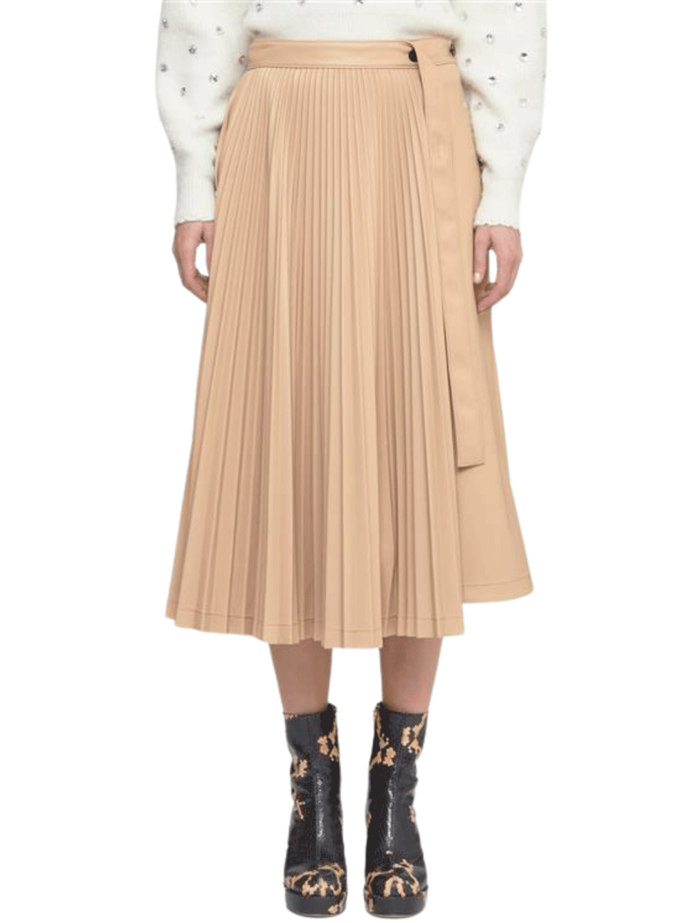 3.1-Phillip-Lim-Leather-Alternative-Asymmetrical-Pleat-Skirt-Brown-1