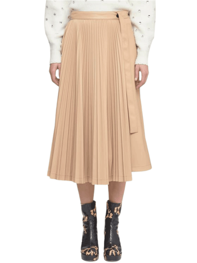3.1-Phillip-Lim-Leather-Alternative-Asymmetrical-Pleat-Skirt-Brown-1